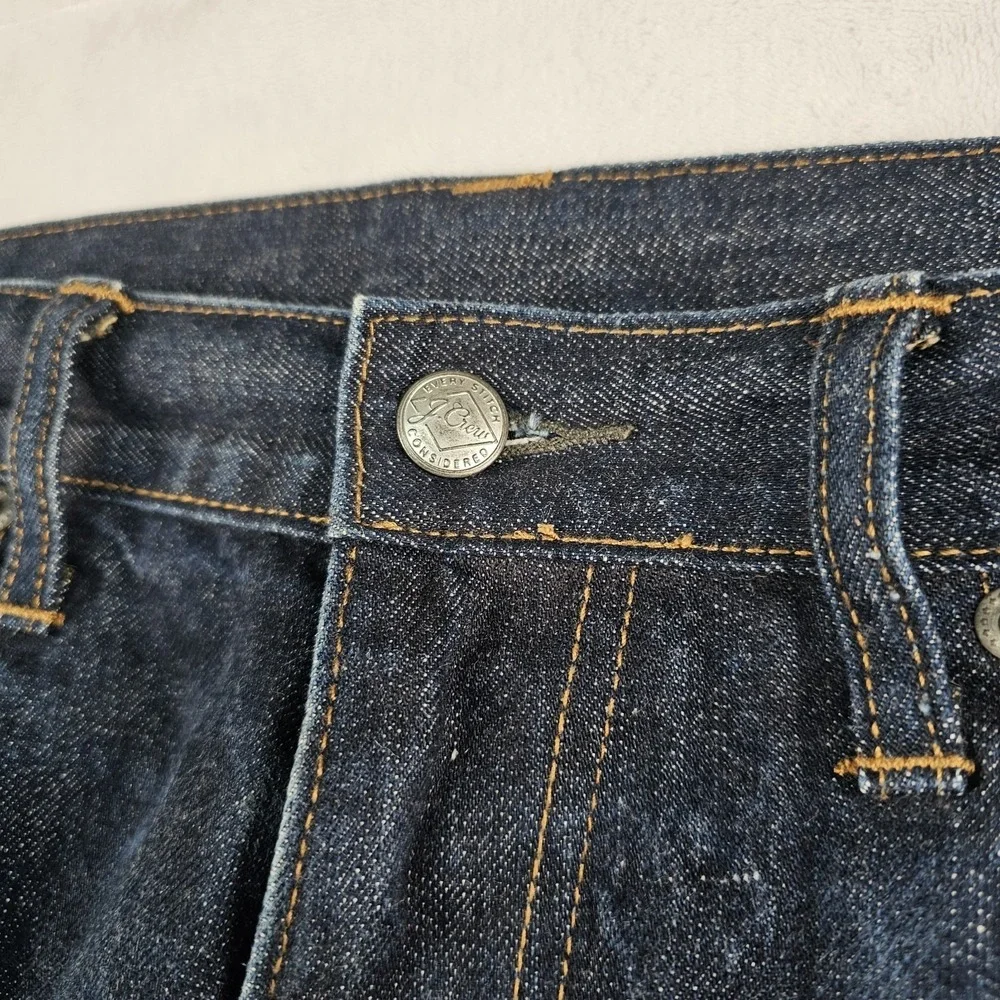 J.Crew 1040 Jeans Men 36x32 Kaihara Denim Japanese Fabric Dark Wash C9053 Indigo